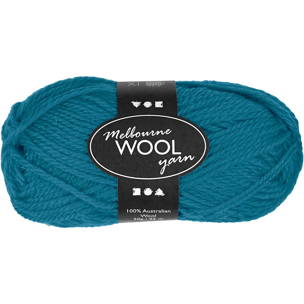 Creativ company melbourne wolgaren, l: 92 m, petrol, 50 gr 1 bol