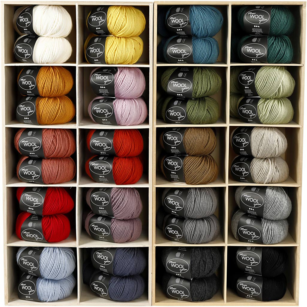 Creativ company wolgaren, l: 125 m, diverse kleuren, 20x10 bol 1 doos