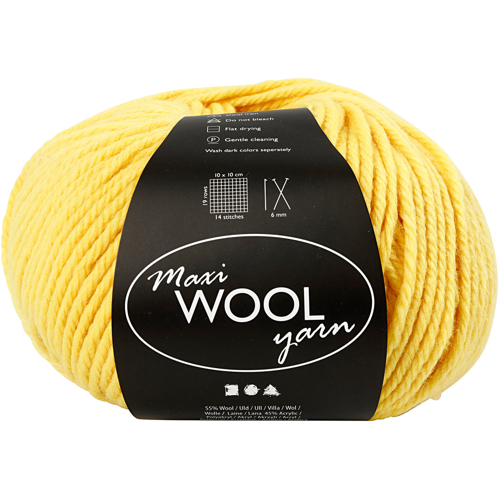 Creativ company wolgaren, l: 125 m, geel, 100 gr 1 bol