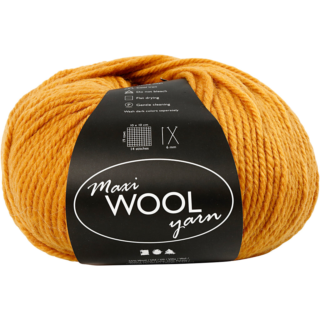 Creativ company wolgaren, l: 125 m, donkergeel, 100 gr 1 bol