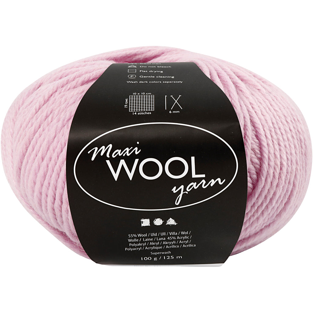 Creativ company wolgaren, l: 125 m, zacht roze, 100 gr 1 bol