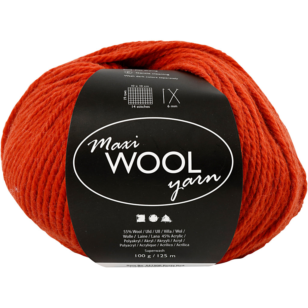 Creativ company wolgaren, l: 125 m, rust red, 100 gr 1 bol