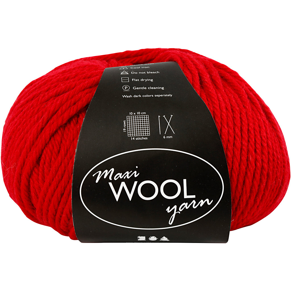 Creativ company wolgaren, l: 125 m, rood, 100 gr 1 bol