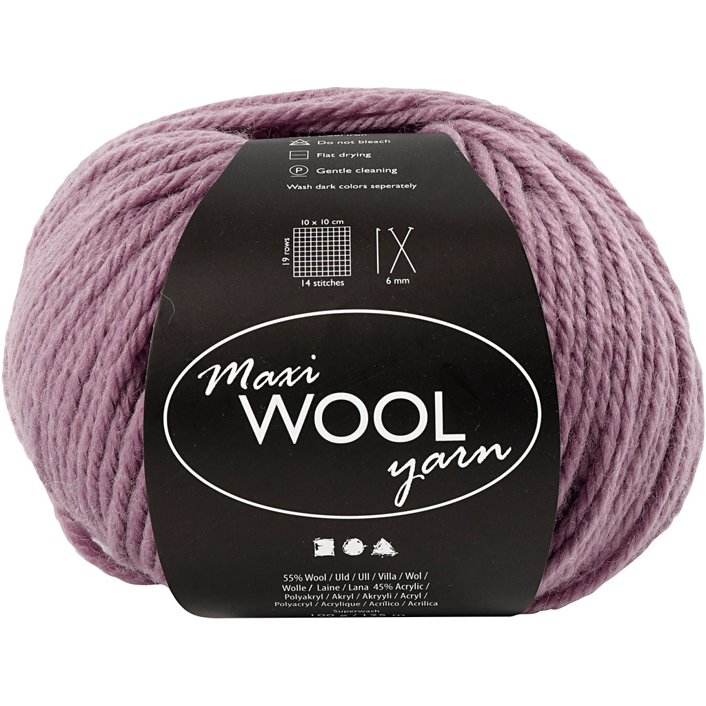 Creativ company wolgaren, l: 125 m, lavendel, 100 gr 1 bol