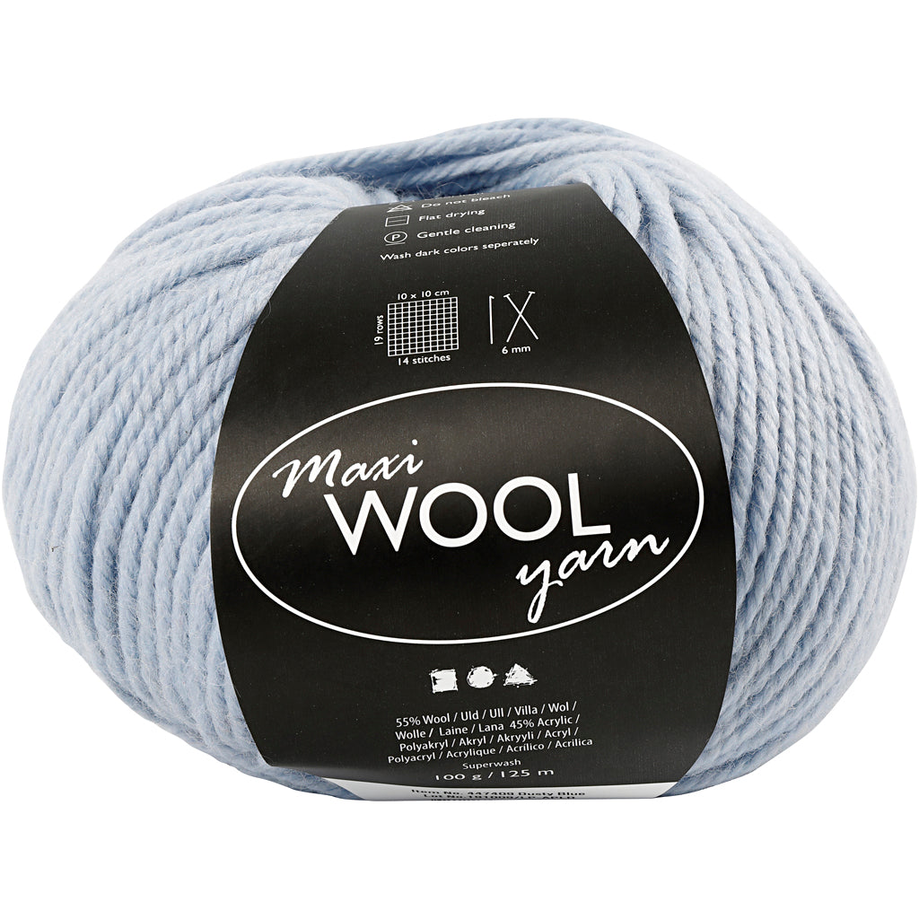 Creativ company wolgaren, l: 125 m, zacht blauw, 100 gr 1 bol