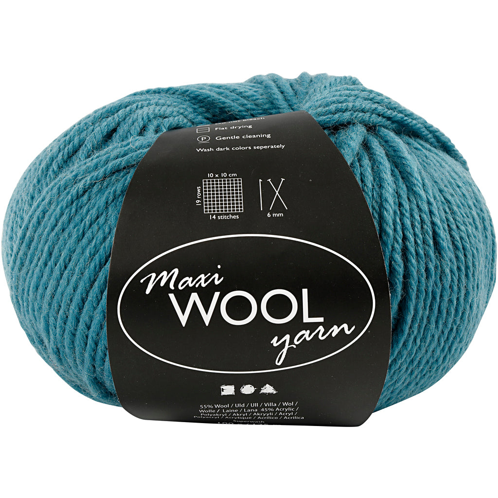 Creativ company wolgaren, l: 125 m, petrol, 100 gr 1 bol