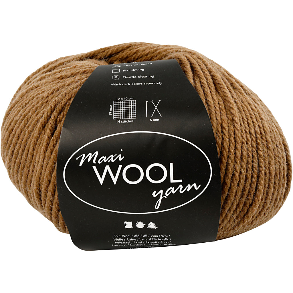 Creativ company wolgaren, l: 125 m, lichtbruin, 100 gr 1 bol