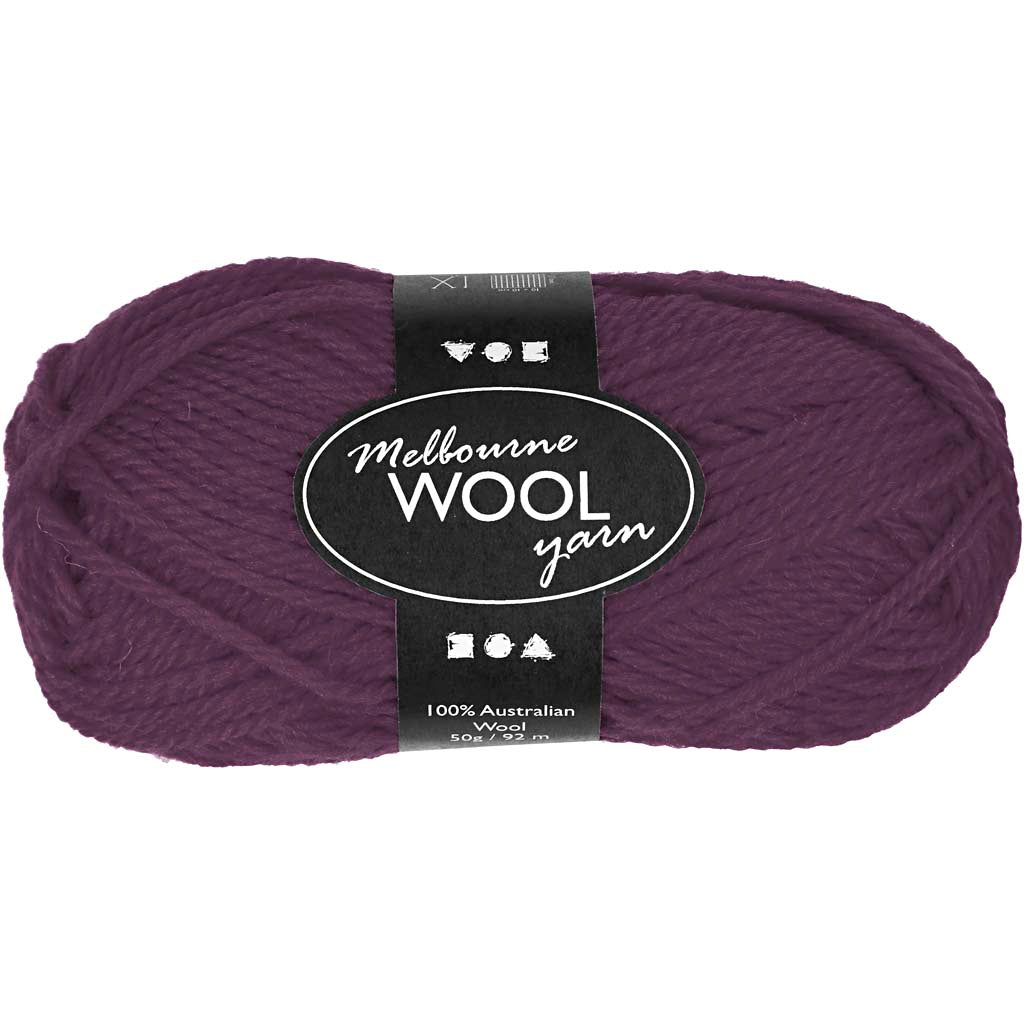 Creativ company melbourne wolgaren, l: 92 m, paars, 50 gr 1 bol