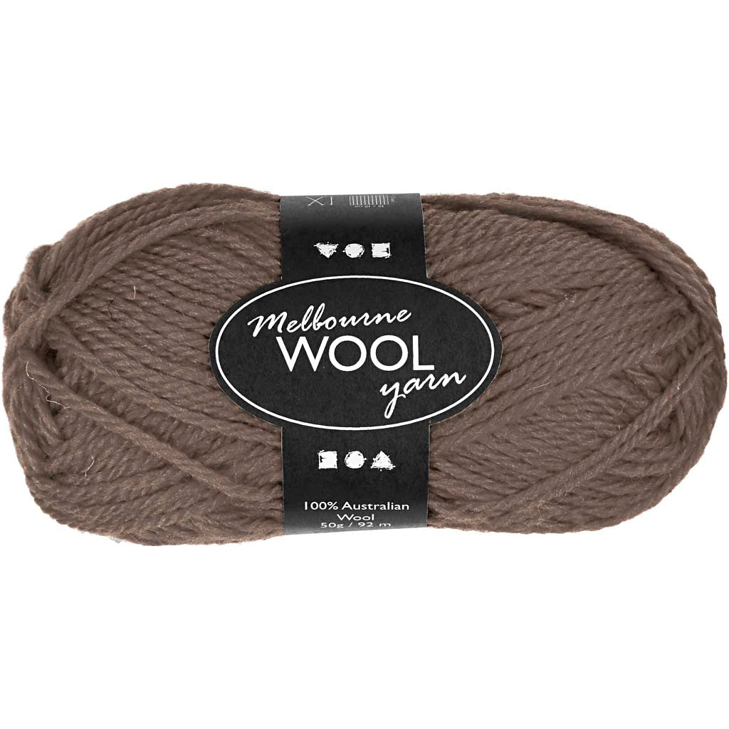 Creativ company melbourne wolgaren, l: 92 m, grijs bruin, 50 gr 1 bol