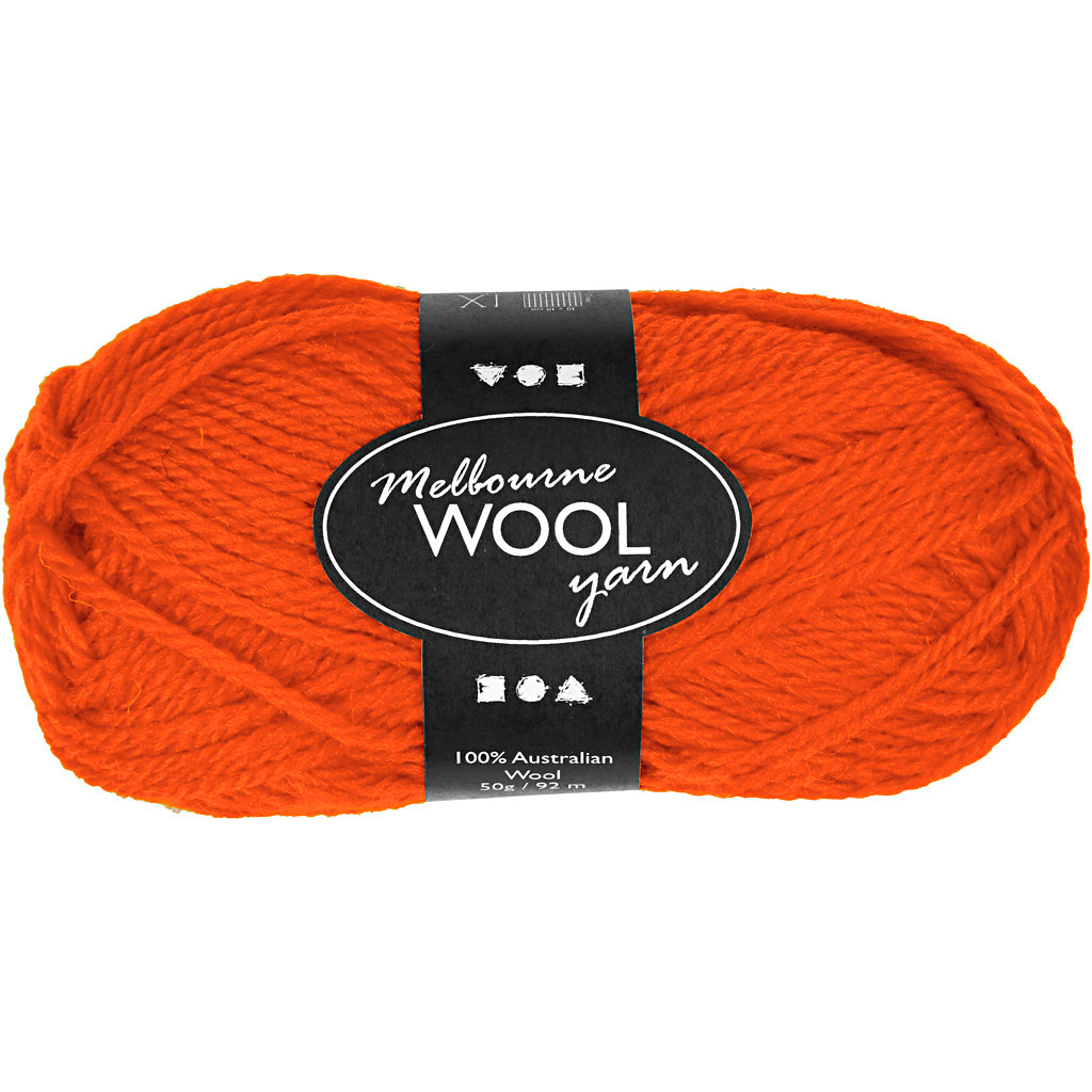 Creativ company melbourne wolgaren, l: 92 m, oranje, 50 gr 1 bol