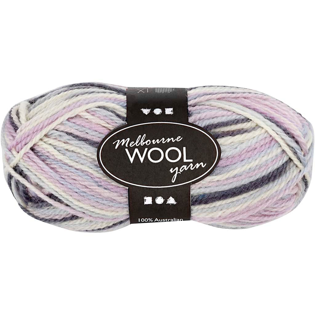 Creativ company melbourne wolgaren, l: 92 m, pastel paars, 50 gr 1 bol