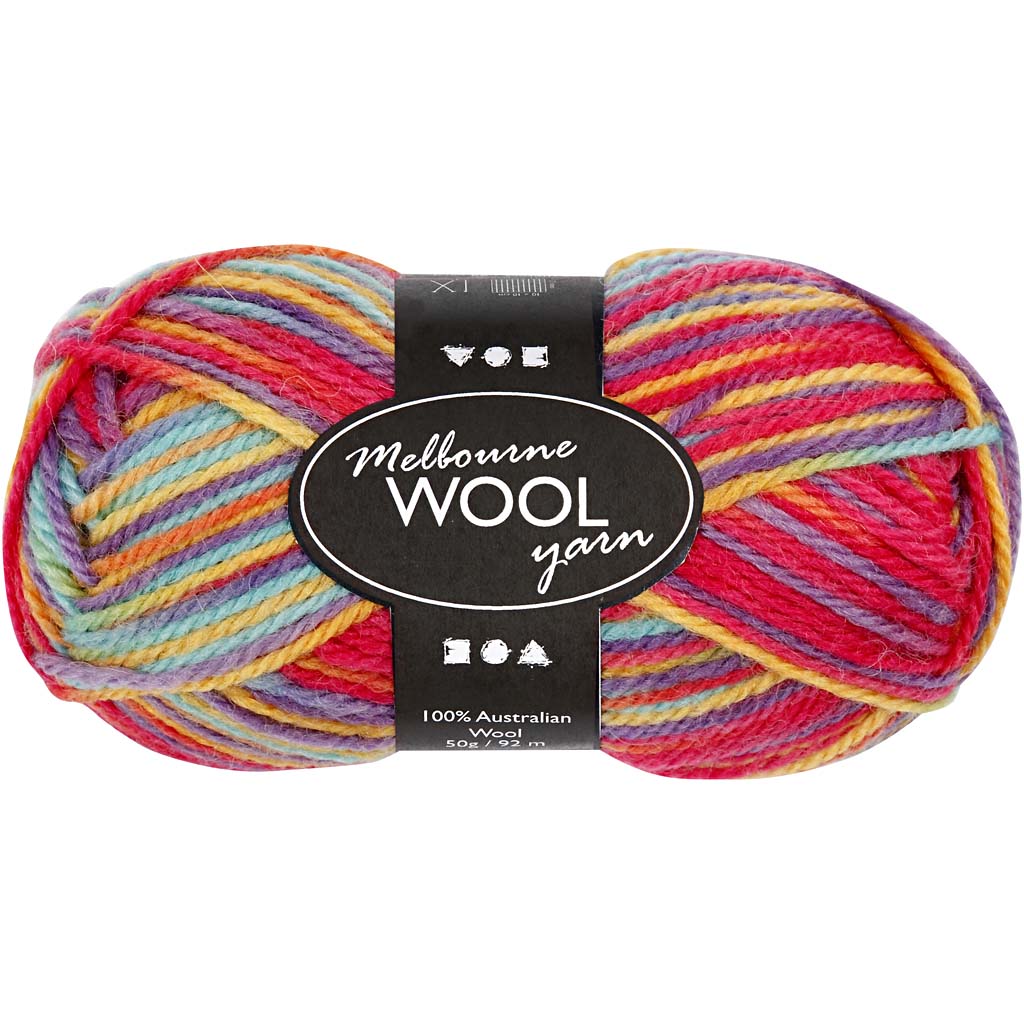 Creativ company melbourne wolgaren, l: 92 m, multicolour, 50 gr 1 bol