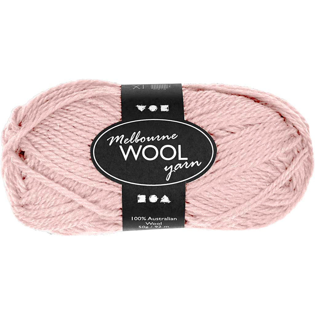 Creativ company melbourne wolgaren, l: 92 m, lichtrood, 50 gr 1 bol