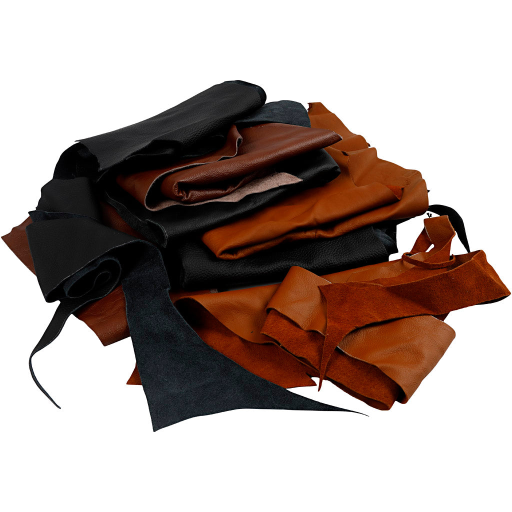 Creativ company echt leer, dikte 1,0-1,2 mm, kleuren kan variëren,inhoud kan variëren , diverse kleuren, 2 kg 1 doos