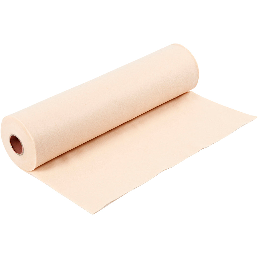 Creativ company hobbyvilt, b: 45 cm, dikte 1,5-2 mm, 180-200 gr, licht beige, 5 m 1 rol
