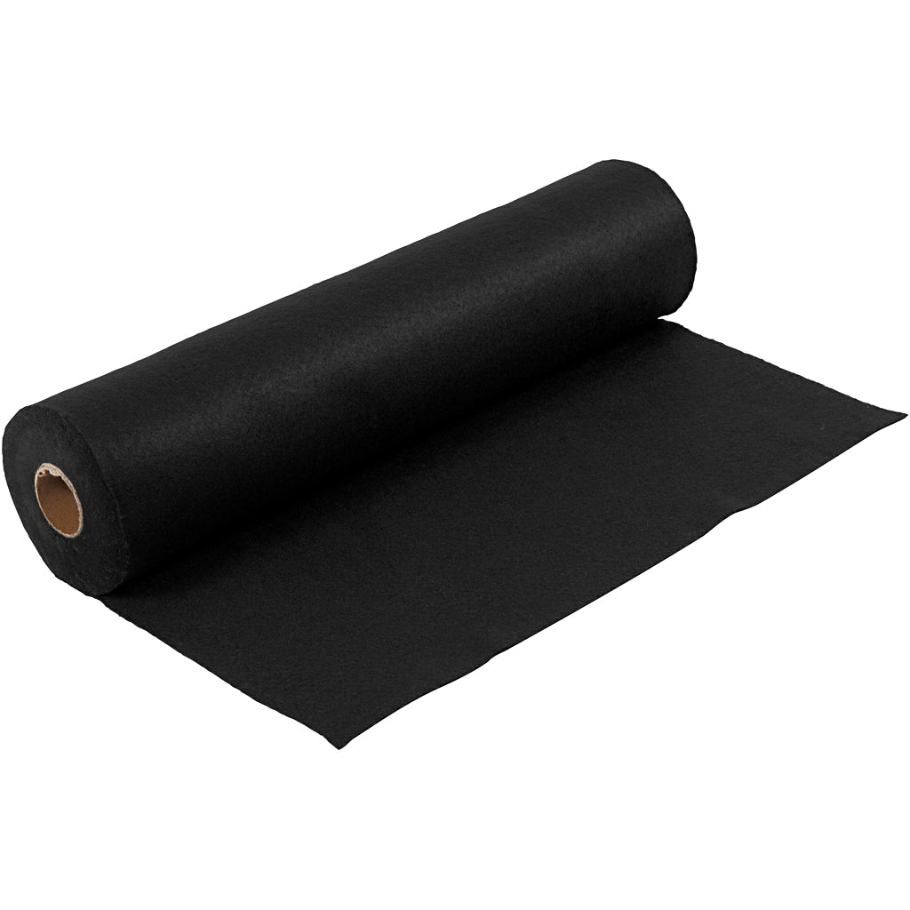 Creativ company hobbyvilt, b: 45 cm, dikte 1,5-2 mm, 180-200 gr, zwart, 5 m 1 rol