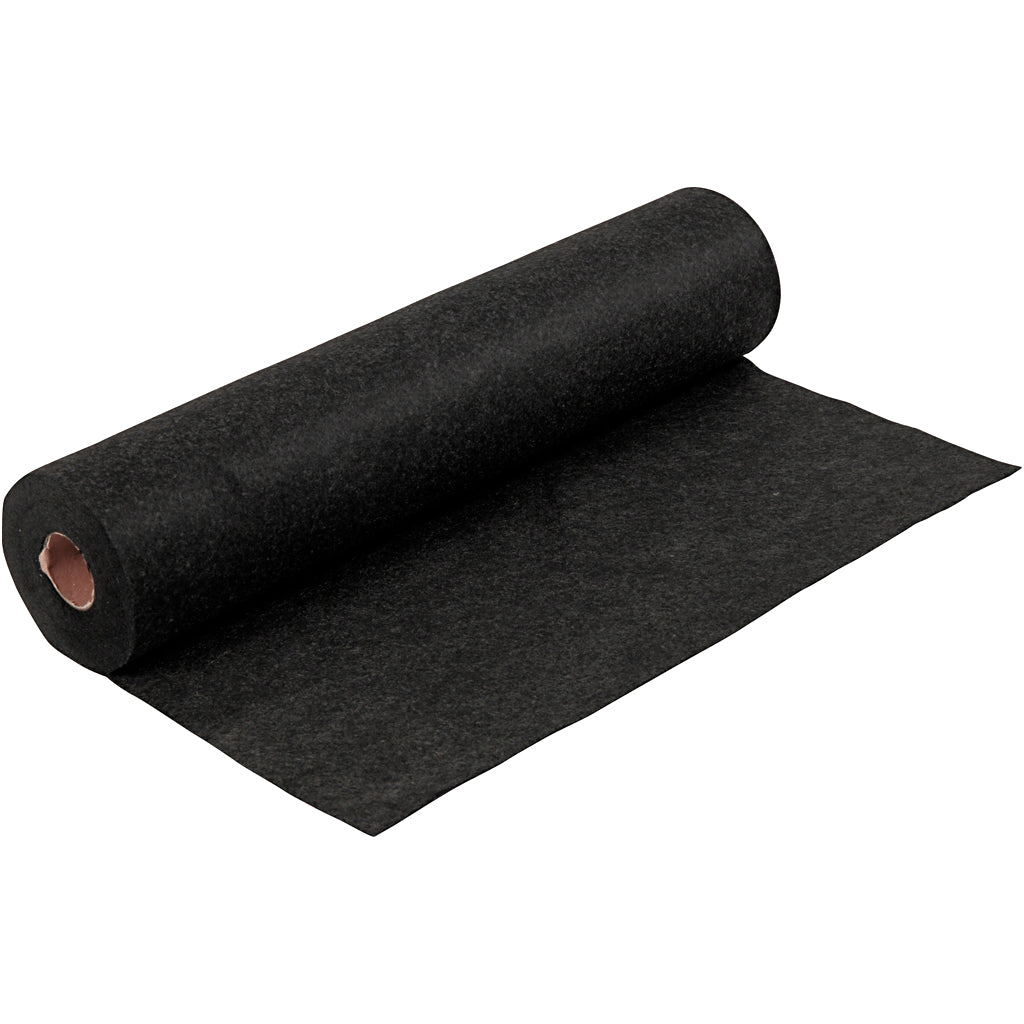 Creativ company hobbyvilt, b: 45 cm, dikte 1,5-2 mm, gemelleerd, 180-200 gr, zwart, 5 m 1 rol