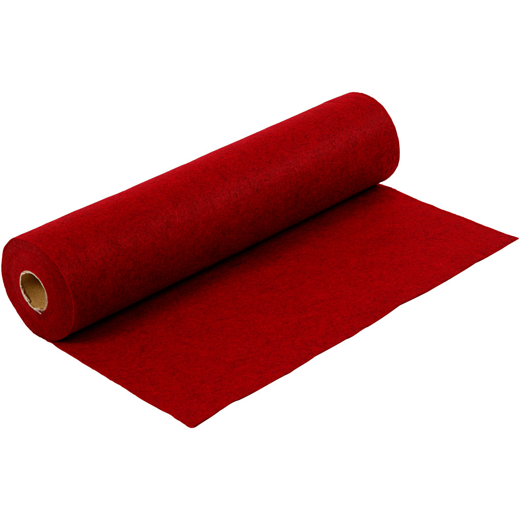Creativ company hobbyvilt, b: 45 cm, dikte 1,5-2 mm, gemelleerd, 180-200 gr, rood, 5 m 1 rol