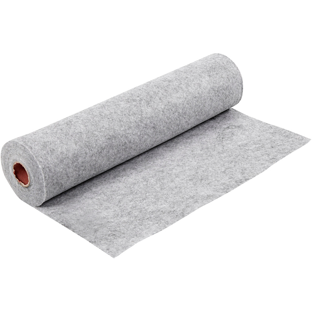 Creativ company hobbyvilt, b: 45 cm, dikte 1,5-2 mm, gemelleerd, 180-200 gr, grijs, 5 m 1 rol