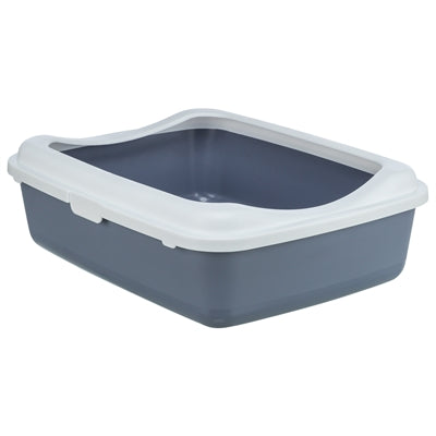 Trixie kattenbak classic met rand paars wit