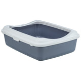 Trixie kattenbak classic met rand paars wit