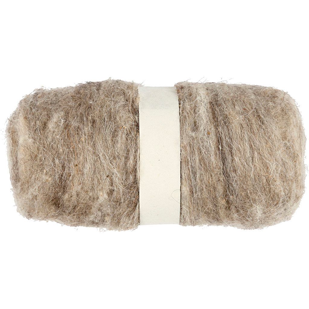 Creativ company gekaarde wol, naturel, 100 gr 1 bol