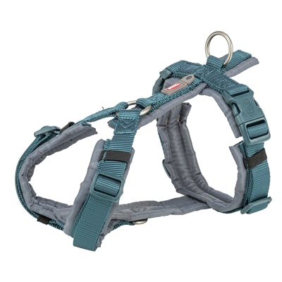 Trixie hondentuig premium trekking petrol blauw grafiek grijs