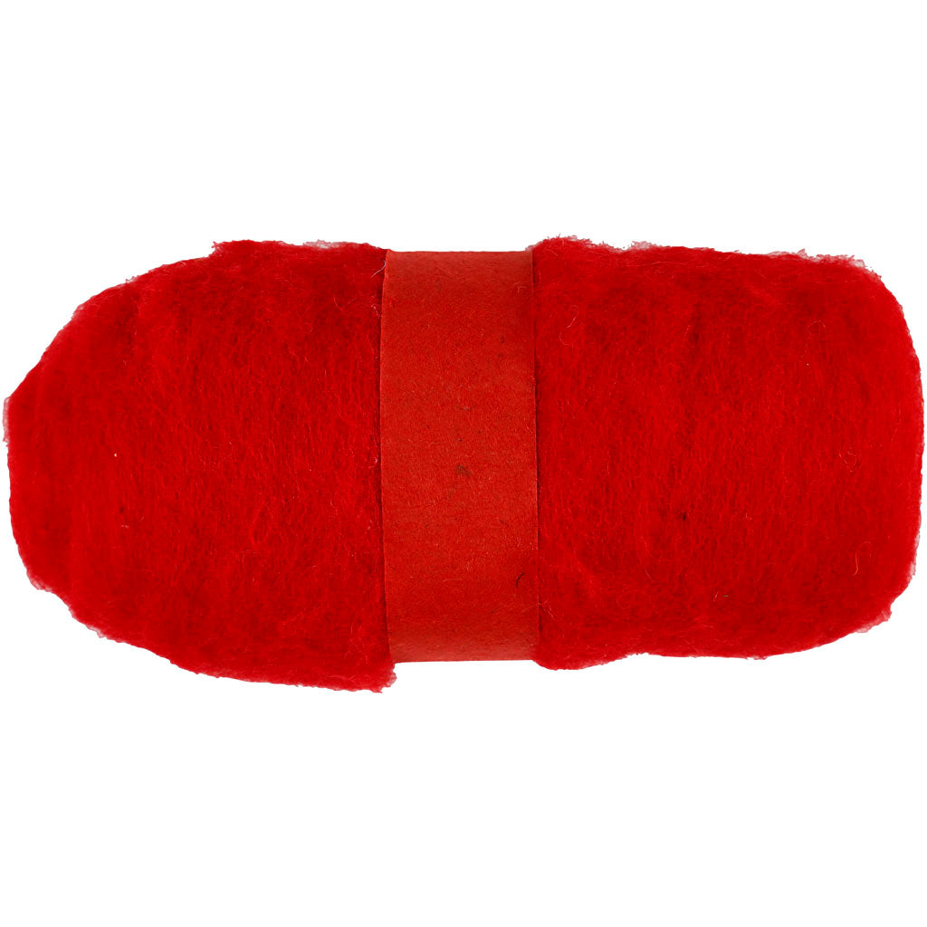 Creativ company gekaarde wol, rood, 100 gr 1 bol