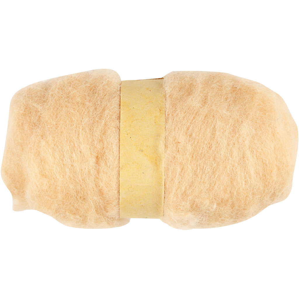 Creativ company gekaarde wol, licht beige, 100 gr 1 bol