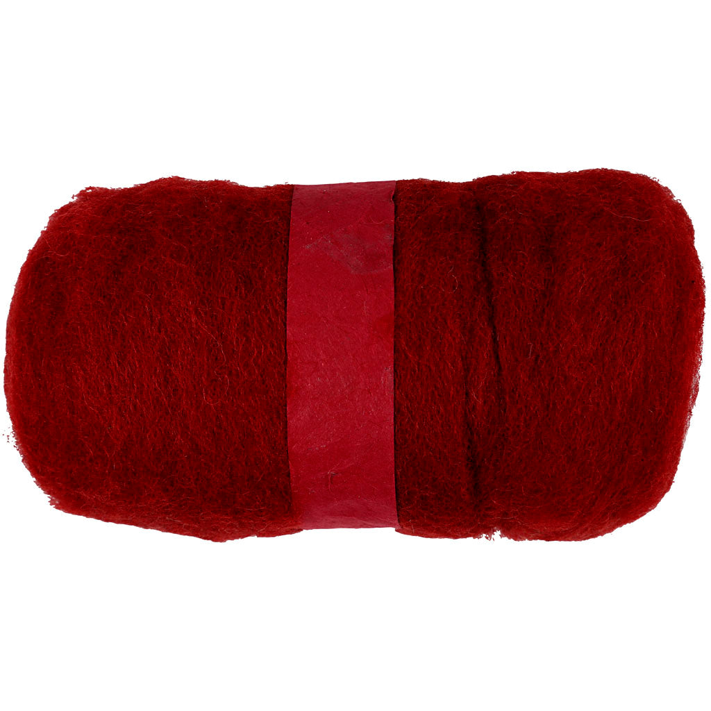 Creativ company gekaarde wol, warm red, 100 gr 1 bol
