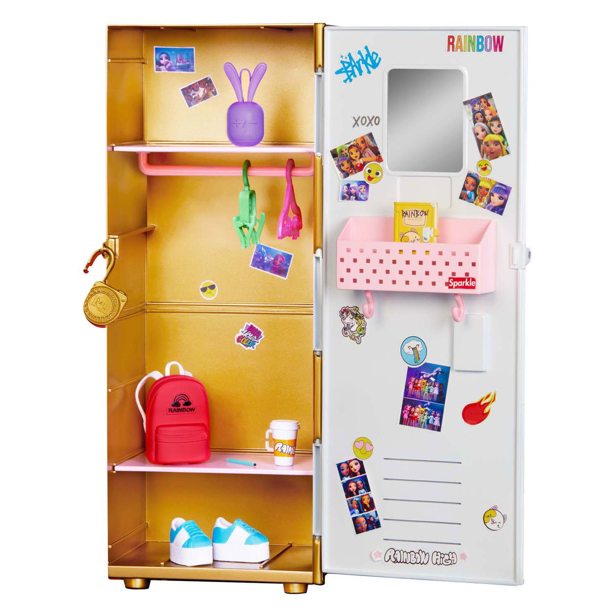 Mga entertainment rainbow high kluisje speelset met accessoires