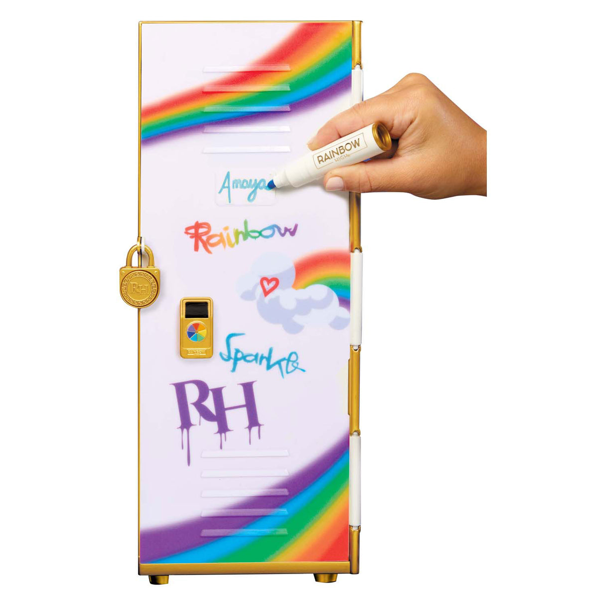 Mga entertainment rainbow high kluisje speelset met accessoires