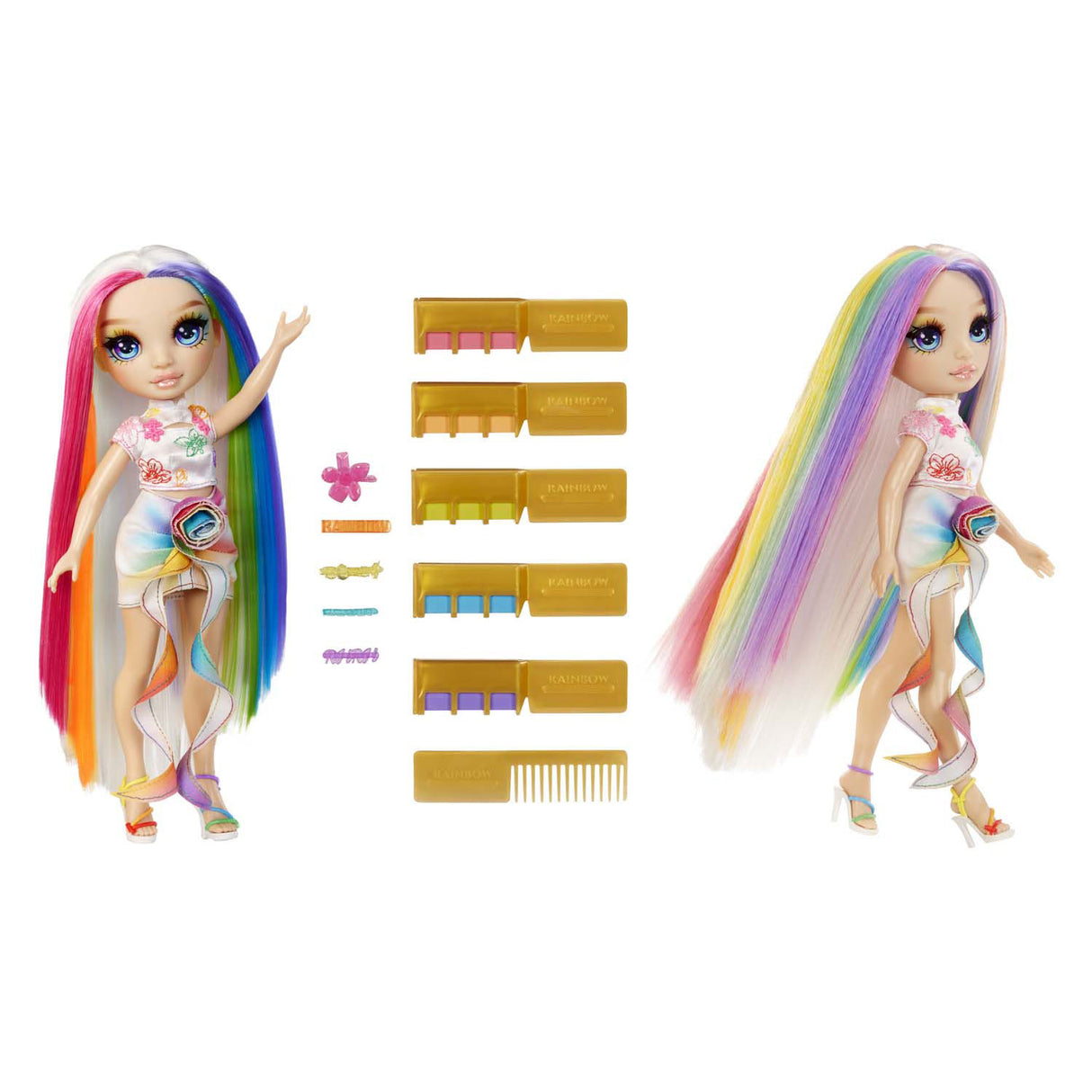 Mga entertainment rainbow high modepop met haarkrijt - amaya regenboog