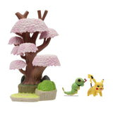 Jazwares pokémon environment figuren set - caterpie pikachu