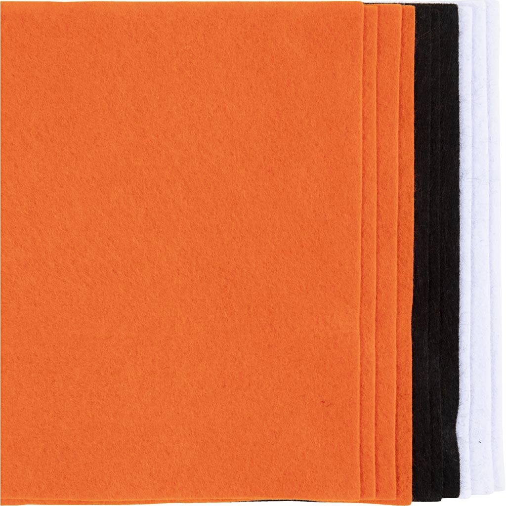 Creativ company hobbyvilt, a4, vel 210x297 mm, dikte 2 mm, halloween kleuren, 10 stuk 1 doos