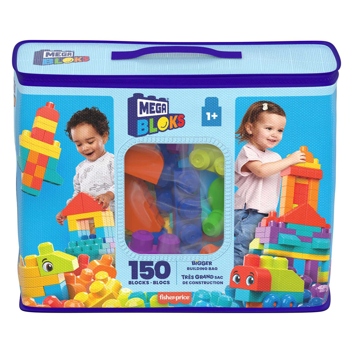Mega bloks - bigger building bag bouwblokken, 150dlg.