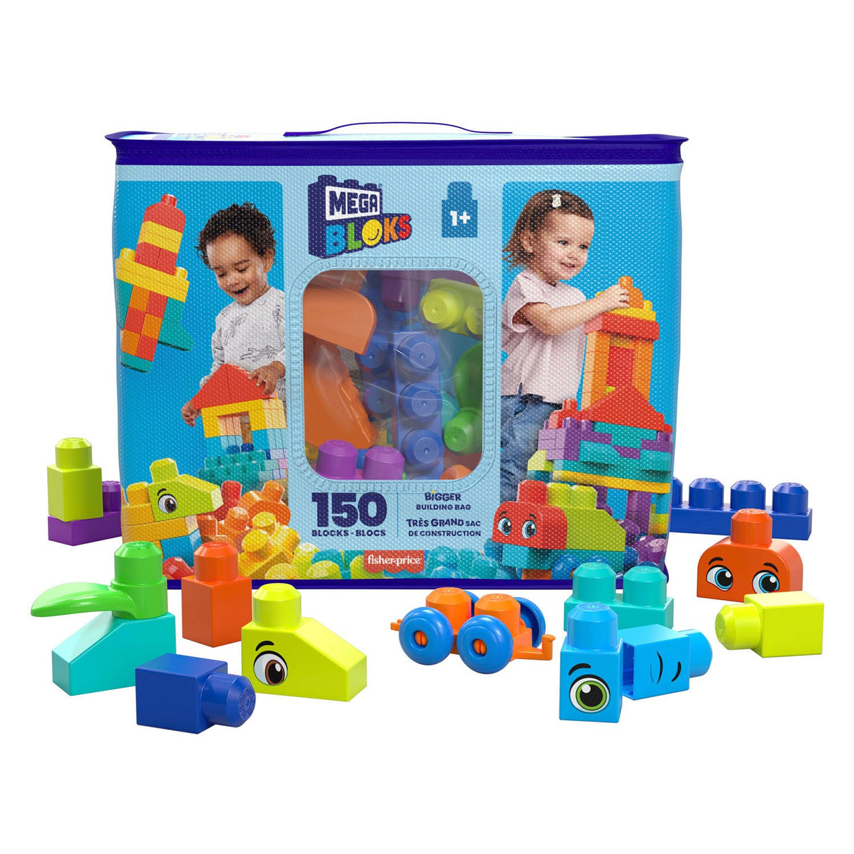 Mega bloks - bigger building bag bouwblokken, 150dlg.