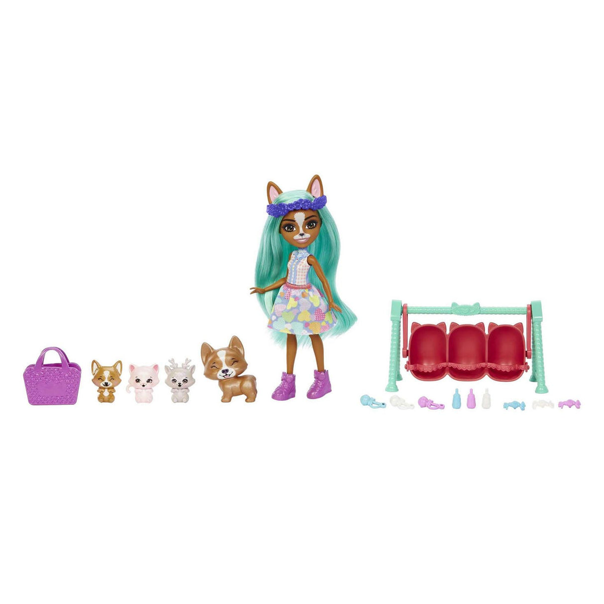 Mattel Enchantimals Baby Best Friends Pop Crizia Corgi en Show