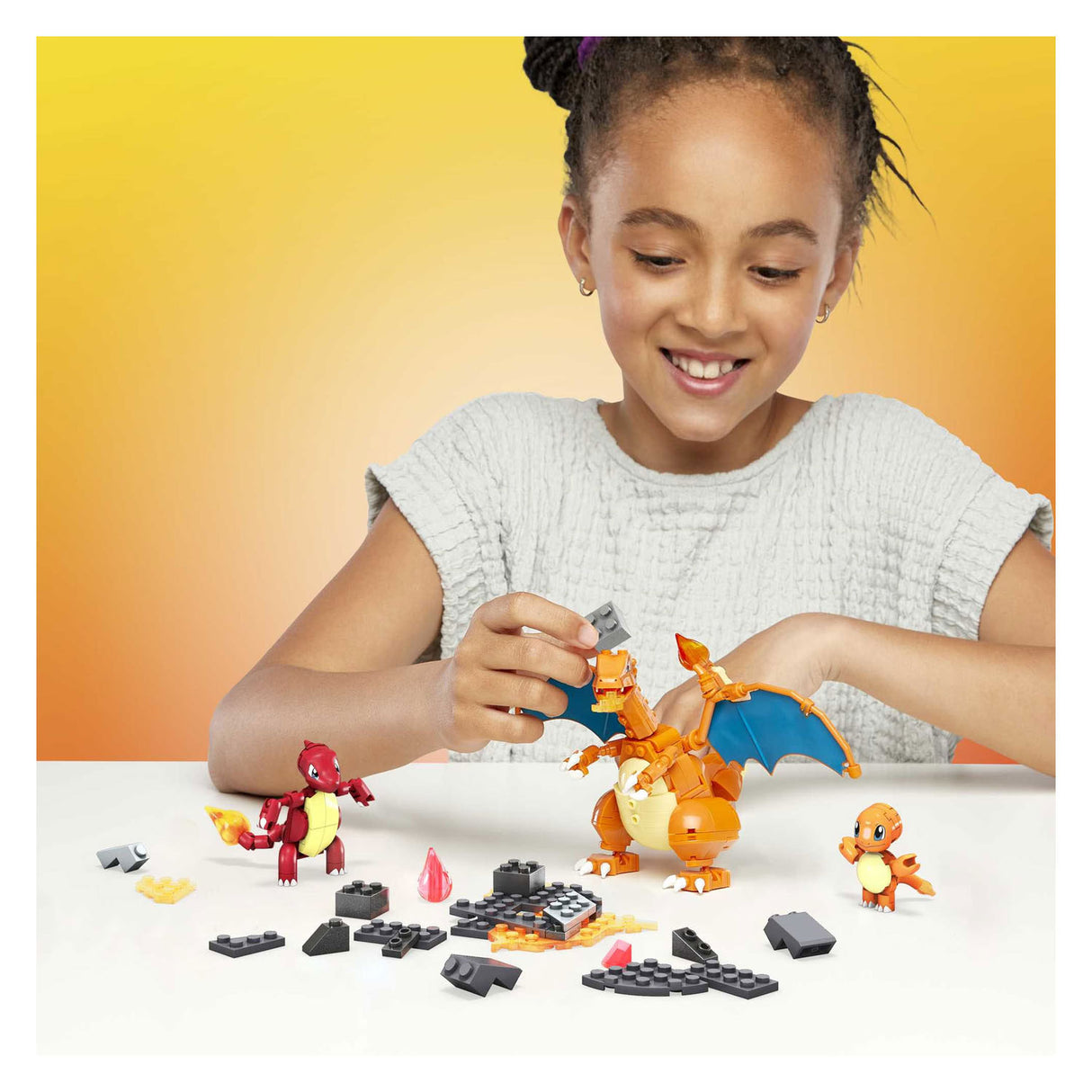 Mattel pokemon mega charmander evolutie set