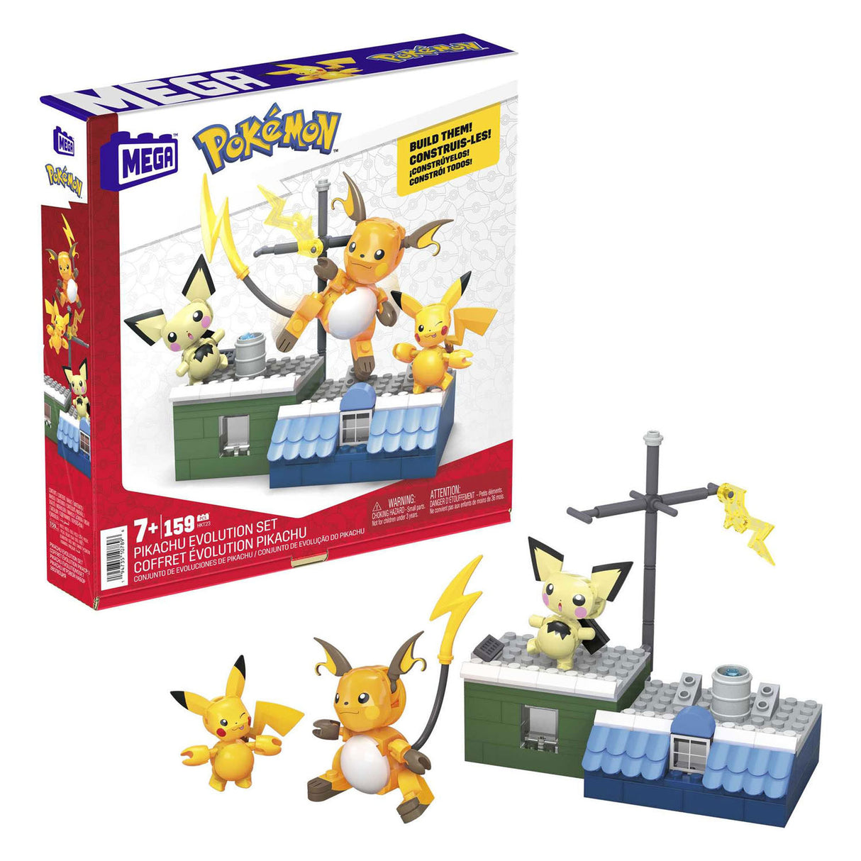 Mattel mega construx bouwset pikachu evolution