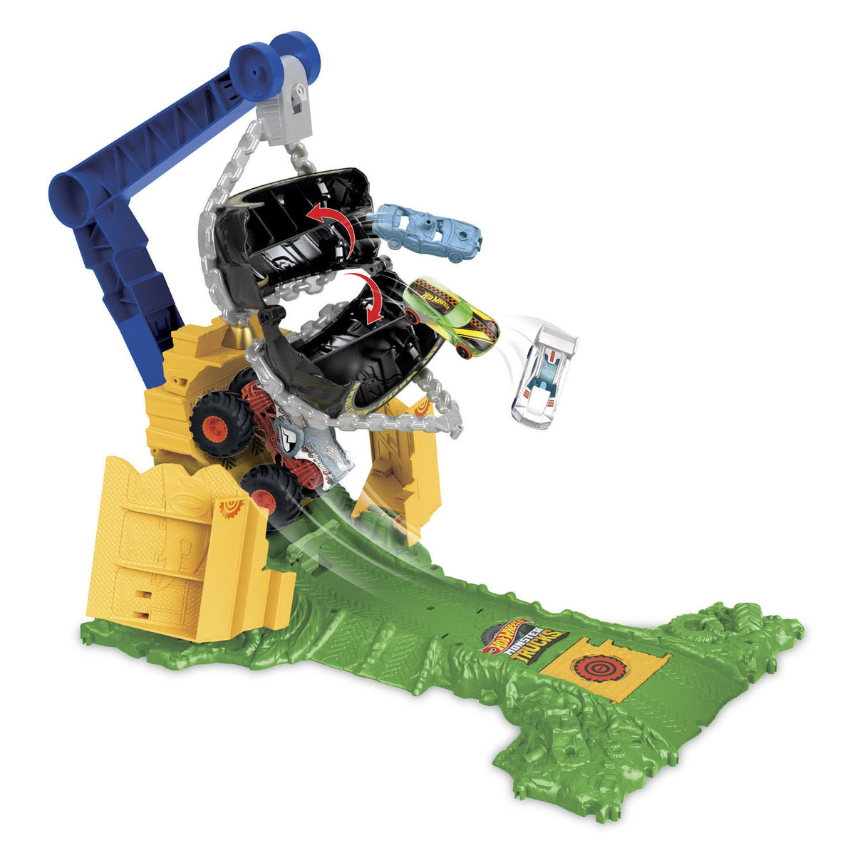 Hot wheels monstertrucks arene smahers rhinomite race uitdaging speelset