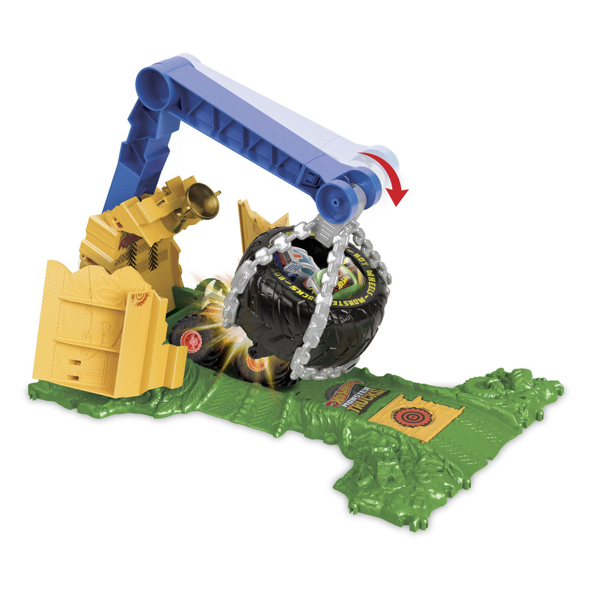 Hot wheels monstertrucks arene smahers rhinomite race uitdaging speelset