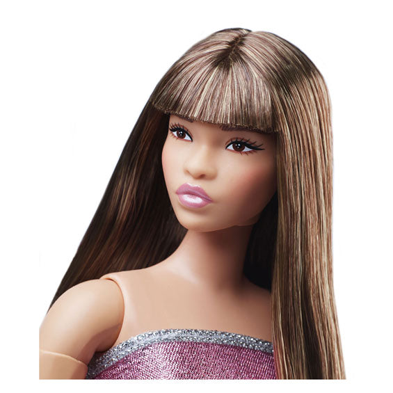 Mattel barbie looks modepop met roze jurk