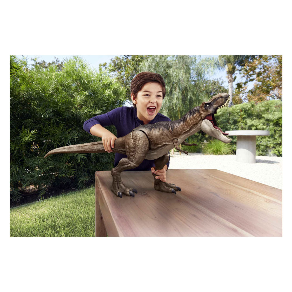 Mattel jurassic world dominion super colossal t-rex dinosaurus speelfiguur