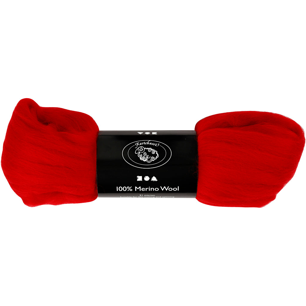Creativ company merino wol, dikte 21 my, kerstrood, 100 gr 1 doos