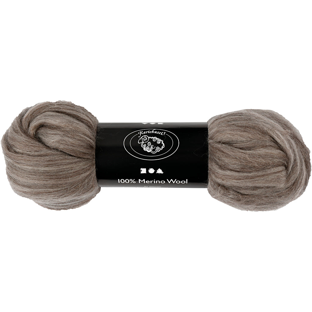 Creativ company merino wol, dikte 21 my, natural grey, 100 gr 1 doos