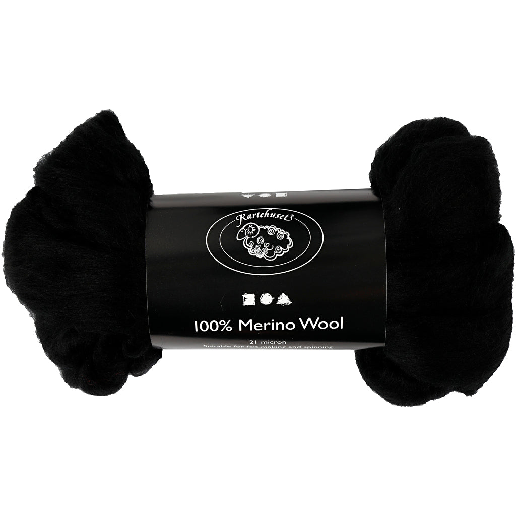 Creativ company merino wol, dikte 21 my, zwart, 100 gr 1 doos