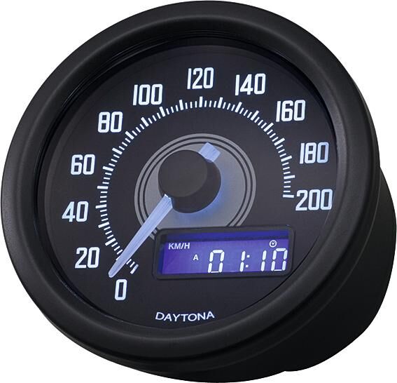 Daytona snelheidsmeter velona 60 donker. snelheidsmeter velona donker,s led-wit 200km h