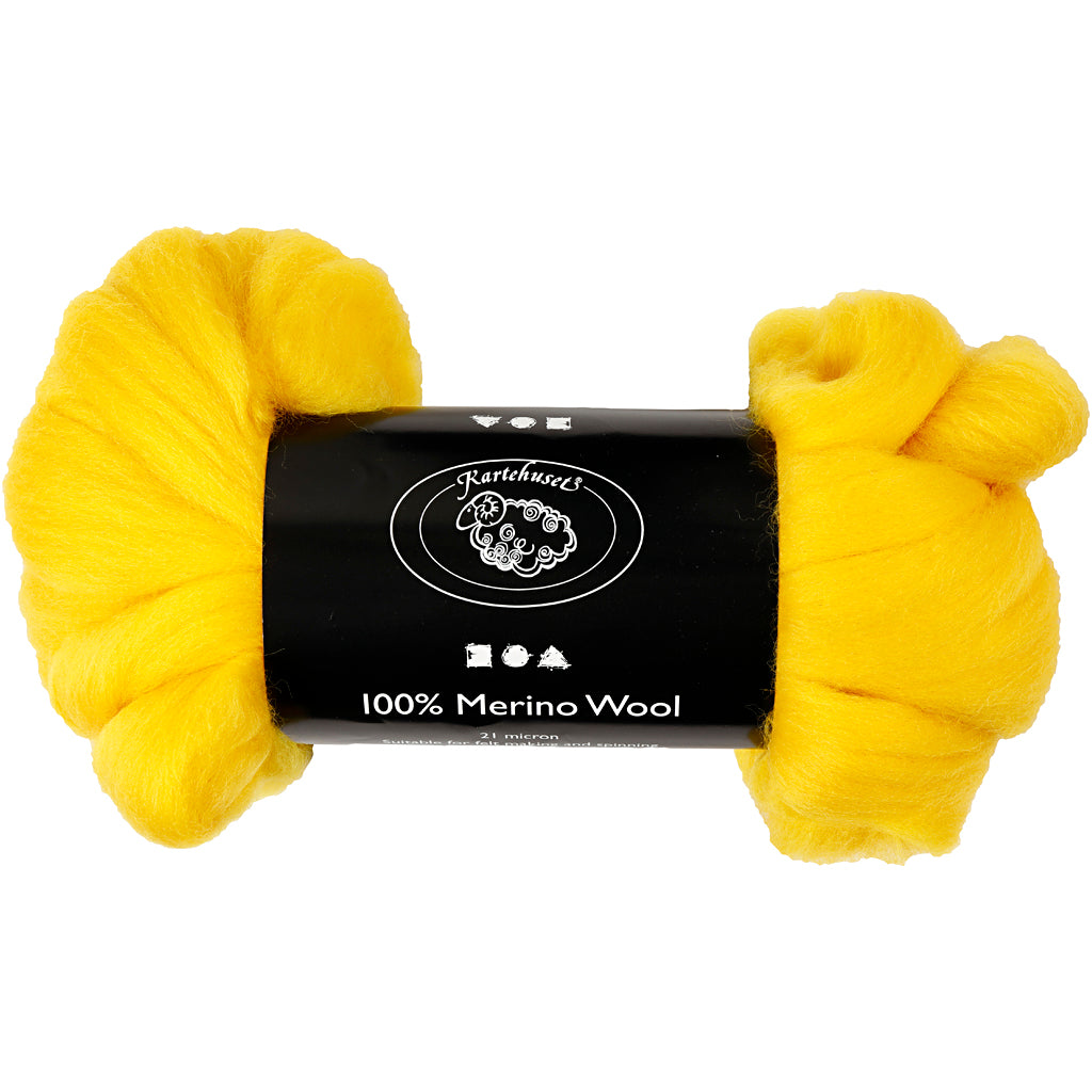 Creativ company merino wol, dikte 21 my, sun yellow, 100 gr 1 doos