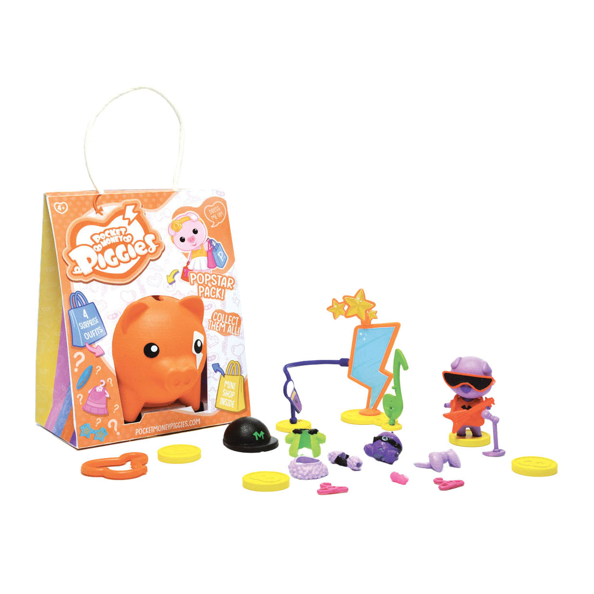 Boti pockey money piggies speelfiguur met spaarpot - popstar pack